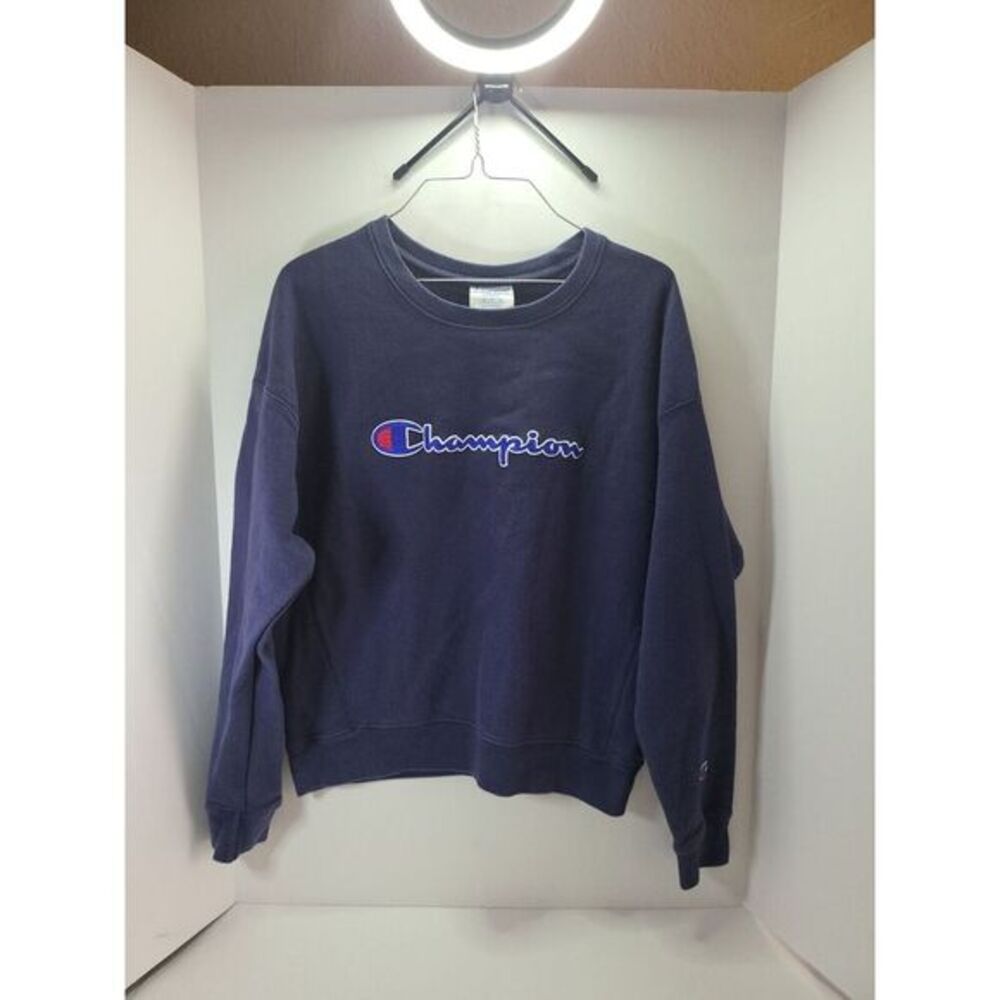 Vintage Champion Brand Spell-out Stitched Reverse-Weave Pullover Sweatshirt Sz.L